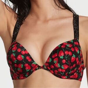 Victoria's Secret Swim Padded Bikini Top Rhinestone Strap Bra size 32C